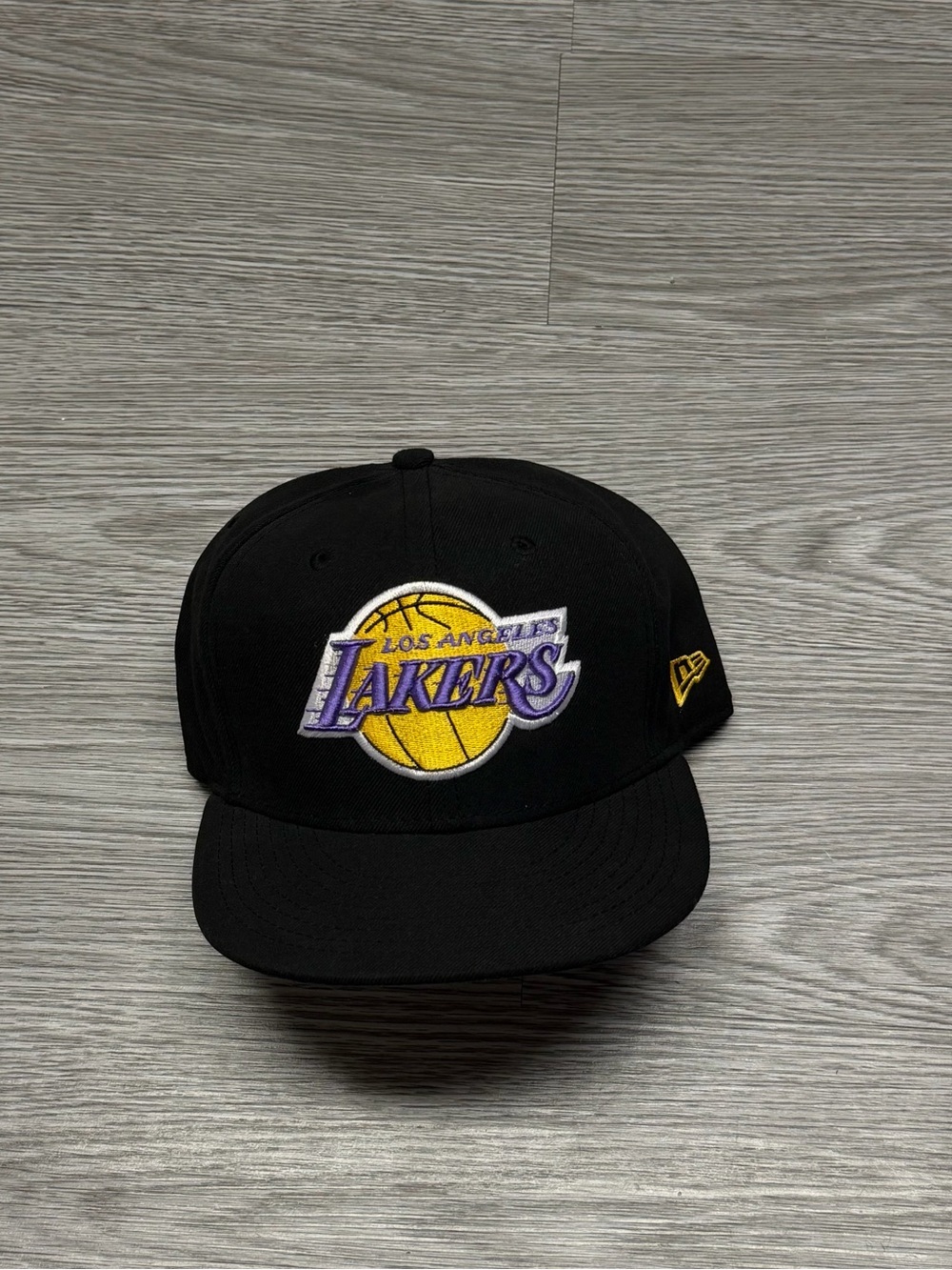 Los Angeles Lakers New Era Black 59FIFTY Fitted Cap Hat 7 5/8 Hardwood Classics
